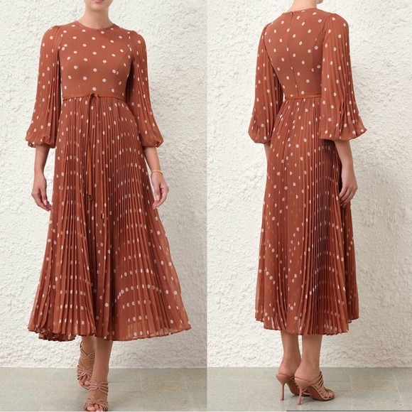 Zimmermann Sunray Long Sleeve Pleated Midi Dress. Size 1/S - Picture 1 of 17